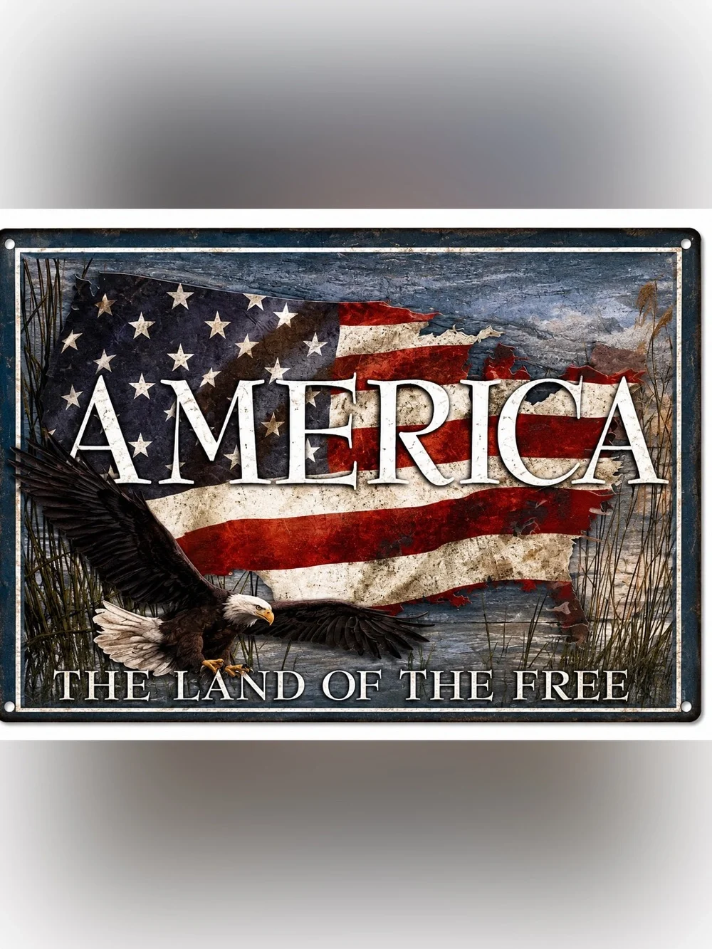 NEW America The Land Of The Free Metal Sign
